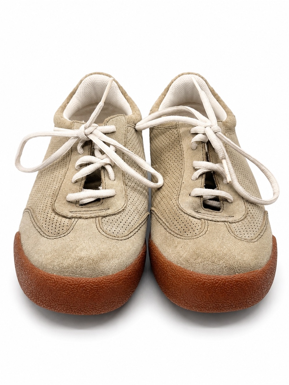 North Star Women's Suede Lace-Up Sneakers - Olive/Tan - Size 8